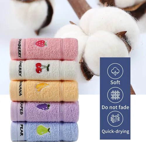 Miniatura 6 de Toallas faciales 100% de algodón para niños, toallas de mano y toallas para los dedos para baño, juego de toallas bordadas con bonito