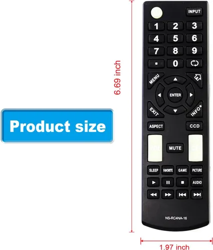 Miniatura 4 de NS-RC4NA-16 - Control remoto de repuesto compatible con Insignia TV NS-19D220MX16 NS-39D220NA16 NS-19D220NA16 NS-43D420NA16 NS-50D420MX16