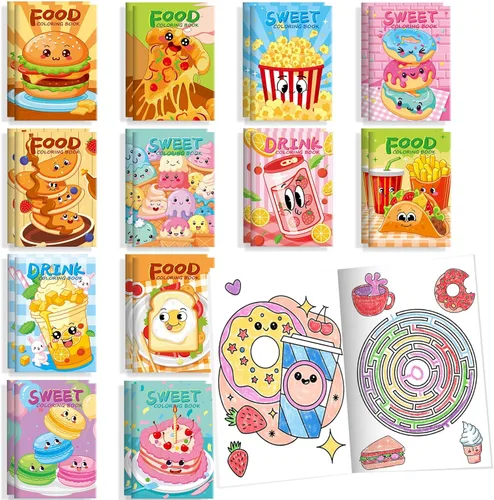 Miniatura 8 de BenLouis 24 piezas de libros para colorear mini de animales de granja, recuerdos de fiesta para niños, pequeños libros de actividades a granel