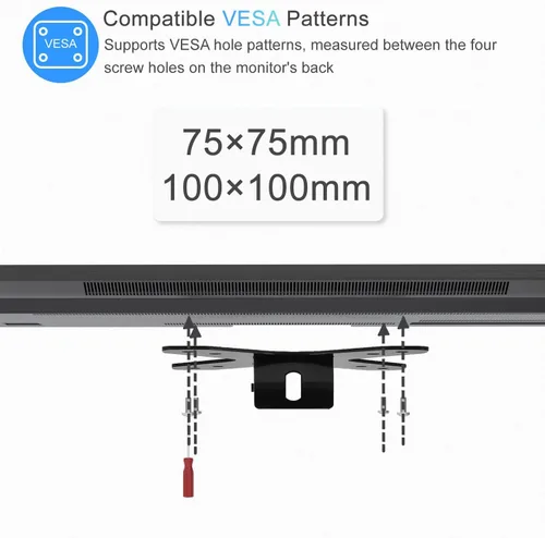 Miniatura 5 de IFCASE Montaje en pared VESA para monitor de TV pequeño de fácil instalación, se adapta a pantalla LCD/LED de 13-32 pulgadas (negro)