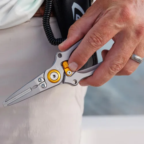 Miniatura 8 de danco Cortador de pesca central de aluminio de 7.5 "con funda, línea de pesca y cortador de alambre, seguro para agua salada, pesca de agua