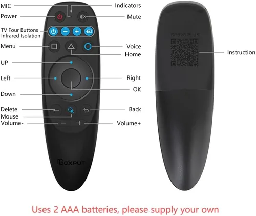 Miniatura 5 de BOXPUT Control remoto universal Android con mouse de aire, control remoto por voz BT 2.4G USB Control remoto compatible con aprendizaje IR de 6 ejes