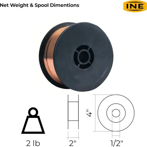 Miniatura 10 de Carrete de alambre de alma fundente sin gas BA71TGS de Inetub, de 0.030 pulgadas, 2 libras, para soldar acero al carbono