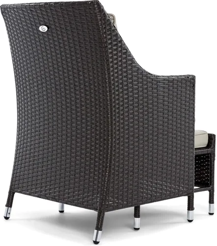 Miniatura 15 de Serta Laguna - Juego de muebles de patio para exteriores, 5 piezas, sillas reclinables de mimbre marrón con otomanas, cojines y mesa auxiliar