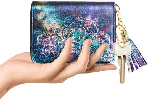 Miniatura 4 de Pequeña cartera para tarjeta de crédito RFID con brillantina.para mujer, cartera Rfid, S