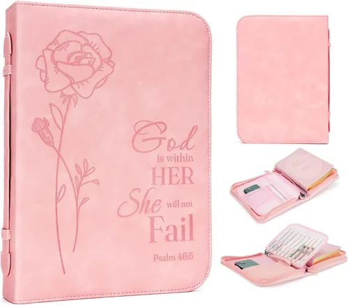 Miniatura 18 de GUEER Funda para Biblia para hombres, Portabiblia, Funda para Biblia Bolsa Organizadora de Transporte, con Cremallera y Bolsillos para Biblia