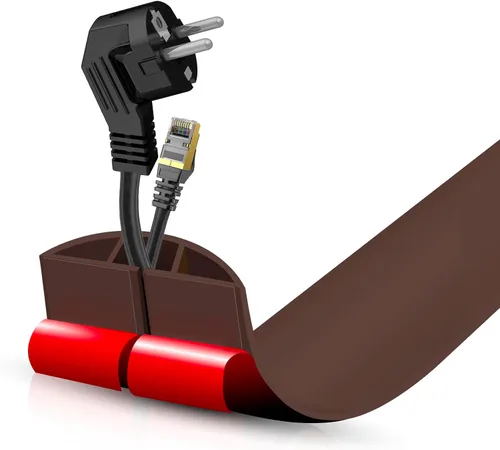 Miniatura 27 de Cubierta autoadhesiva para cables de suelo, gestión de cables de 3.3 pies, protector de tira de extensión para cables, evita tropiezos de cables