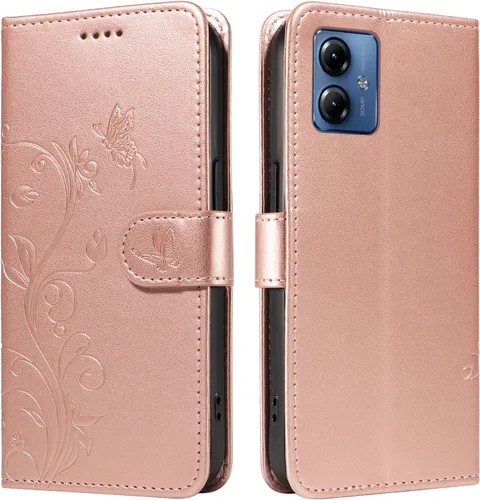 Miniatura 14 de Funda para Motorola Moto E22/E22i, piel sintética, con tarjetero y correa para la muñeca, a prueba de golpes, funda magnética para Motorola Moto Rojo