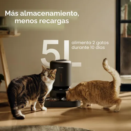 Miniatura 9 de PETLIBRO Comedero Automático para Gatos para 2 Gatos, Comederos WiFi 5G y 2.4G para Mascotas, Dispensador Programable de Comida para Gatos de 5L
