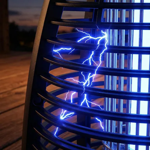 Miniatura 16 de Exterminador eléctrico de insectos al aire libre – 4200 V de alto voltaje insecto asesino impermeable luz LED para mosquitos, mosca, patio, porche