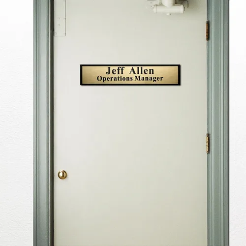 Miniatura 5 de Placa de nombre personalizada para puerta o pared, placas de nombre de aluminio para oficina personalizadas de 2 * 10 pulgadas con dos líneas