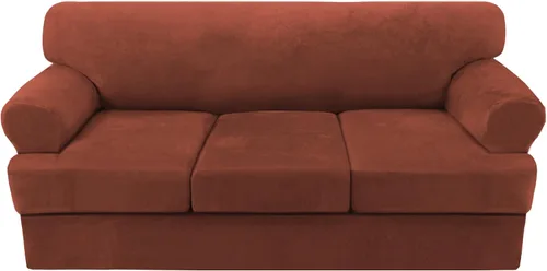 Miniatura 31 de H.VERSAILTEX Funda para sofá de 2 piezas, fundas para sillón con cojines en forma de T, funda para sofá de terciopelo grueso, protector de muebles