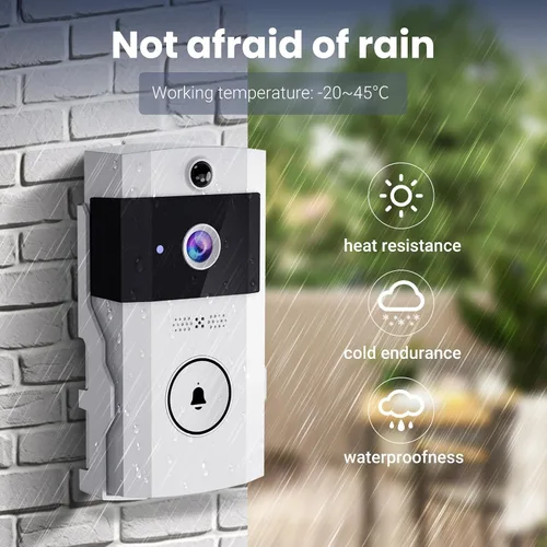 Miniatura 3 de Timbre de video inalámbrico Wi-Fi con audio bidireccional, cámara de puerta delantera al aire libre, visión nocturna y almacenamiento en la nube