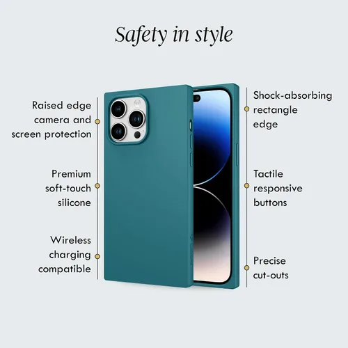 Miniatura 3 de Cocomii - Funda rectangular compatible con iPhone 14 Pro - Silicona suave al tacto, forro de microfibra, para mujeres, niñas, hombres, funda 4-Verde