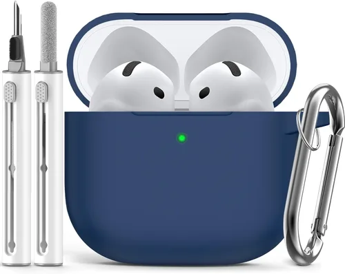 Miniatura 29 de Ljusmicker – Funda para AirPods 4 (2024) con cierre magnético en la tapa y juego de limpieza, funda protectora de silicona suave para Apple AirPods