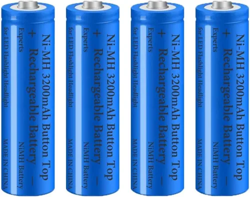 Miniatura 7 de Paquete de 2 baterías Ni-MH recargables de 3200 mAh, baterías NiMH con botón superior, batería de alta capacidad para linterna LED, faro, cámara