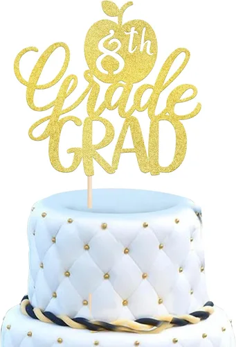 Miniatura 29 de 1 paquete de decoración para tarta de graduación para niña, con purpurina, para diploma, decoración para adultos mayores 2026, para niñas, escuela