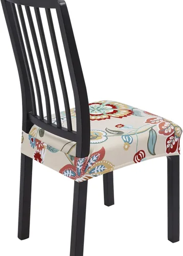 Miniatura 34 de SearchI Juego de 6 Fundas de Asiento para Sillas de Comedor Elásticas, Fundas de Asiento Suave Extraíbles y Lavables para Sillas de Comedor, Flor