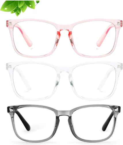 Miniatura 8 de Lentes de bloqueo de luz azul para niños, niñas, para computadora, juegos, televisión, marco de anteojos ligeros Paquete de 2 Negro+tortuga