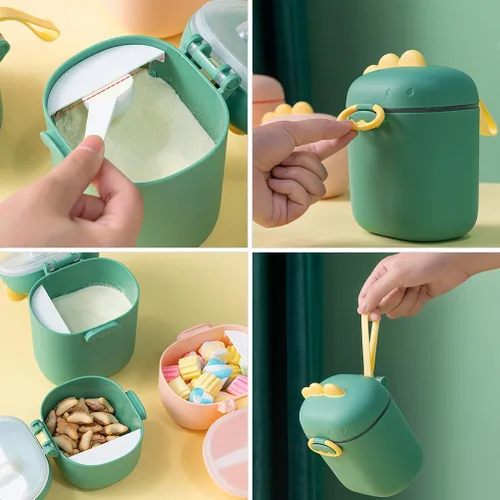 Miniatura 7 de Toddmomy Dispensador de fórmula Caja de leche en polvo con cuchara Contenedor portátil de alimentos para bebés de 4.33 x 4.13 x 3.34 pulgadas
