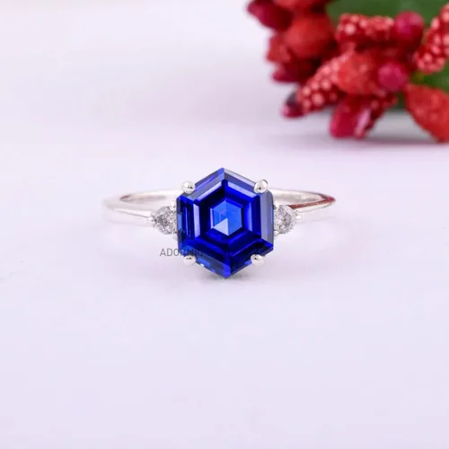 Miniatura 23 de Anillo de plata de ley 925 para mujer, anillo de diamantes de imitación de aguamarina de plata esterlina, anillo Art Deco de marzo, piedra natal