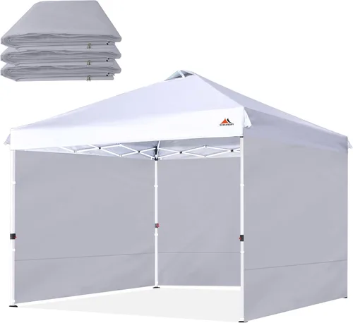 Miniatura 9 de SCOCANOPY SideWall para marco de toldo desplegable de 8 x 8 pies, paquete de 3 solamente Sunwall, (morado)