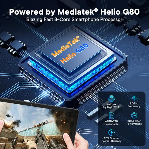 Miniatura 4 de HAOVM Tablet Android 15 de 8 pulgadas, tableta desbloqueada con SIM 4G, CPU Octa-Core 2.0GHz, 12 GB+64 GB, TF expandible, pantalla IPS, WiFi 5G