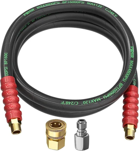 Miniatura 12 de POHIR Manguera de látigo para lavadora a presión de 3/8 pulgadas de 2 pies, manguera de conector de carrete de manguera corta para lavado a presión