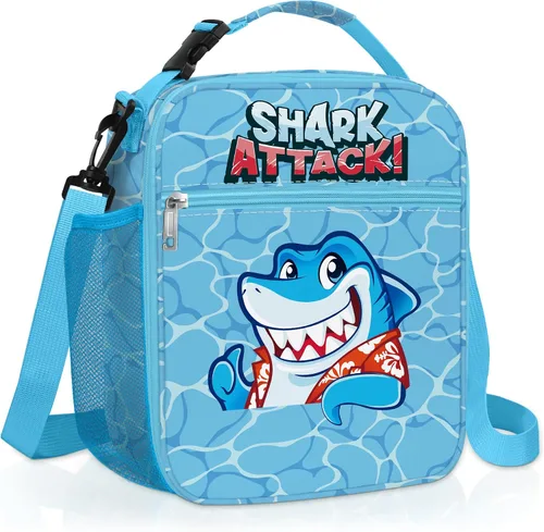 Miniatura 9 de Clastyle Monster - Lonchera térmica para niños, bolsa térmica grande para niños, picnic, escuela, lonchera, cómic, azul
