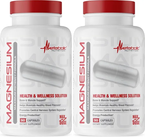 Miniatura 8 de Metabolic Nutrition Magnesio, 650 mg por porción, sin OMG, vegano, sin gluten, 90 cápsulas