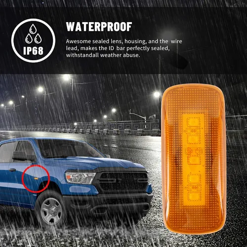 Miniatura 4 de Luces LED de marcador lateral de guardabarros de cama trasera para camiones Dodge 2010-2017 y Ram 2011-2016 Dually de doble rueda, guardabarros
