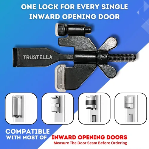 Miniatura 5 de Original Trustella - Cerradura de Puerta Portátil de Servicio Pesado - Dispositivo de Seguridad de Acero Inoxidable para Mayor Seguridad - Ideal