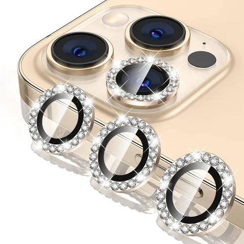 Tensea Protector de lente de cámara para iPhone 14 Pro Max, protector de lente de cámara de vidrio templado 9H, protector de pantalla, anillo