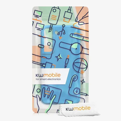 Miniatura 7 de kwmobile Funda compatible con Samsung Galaxy S22 - Funda de silicona TPU con acabado suave - Blue Reef