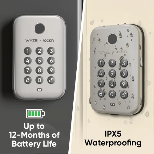 Miniatura 5 de Wyze Cerrojo de Bloqueo Automático, Entrada sin Llave con Huella Dactilar para Puerta, Reemplazo de Cerradura Inteligente Bluetooth, Teclado Níquel