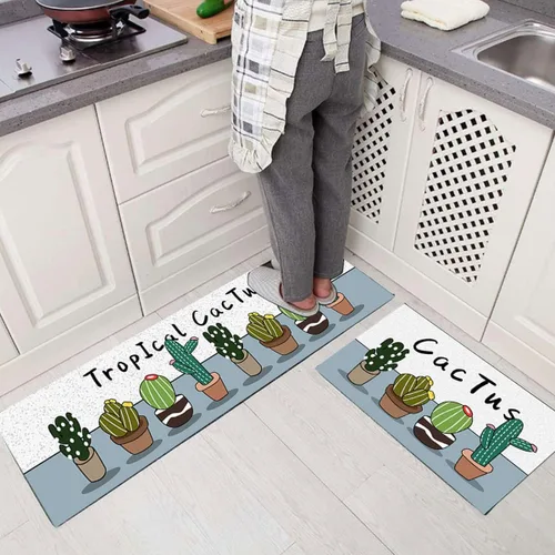 Miniatura 3 de Juego de 1 tapete de cocina antifatiga, antideslizante, acolchado, cómodo, impermeable, 16 x 47 pulgadas
