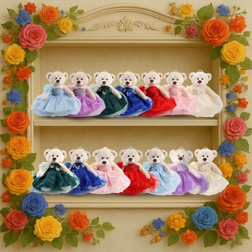 Miniatura 6 de Muñeca de quinceañera con vestido de membrillo con vestido, decoraciones de quinceañera, regalos de decoración de quinceañera, OSO de peluche