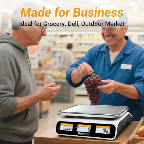 Miniatura 2 de Báscula comercial de alimentos de 66 lb/30 kg, báscula de computación digital de alta precisión para marcas de agricultores, delicatessen, pantalla