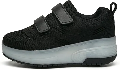 Umerigo Zapatos de patinaje a la moda para niños y niñas, tenis retráctiles para patinaje con ruedas