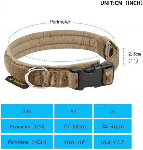 Miniatura 2 de EXCELLENT ELITE SPANKER Collar de nailon para cachorro, ajustable, suave, acolchado, resistente, hebilla de liberación rápida, ligero, sin Marrón