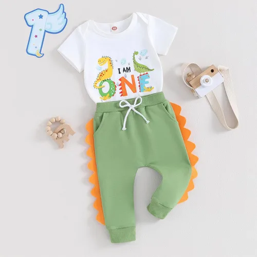 Miniatura 9 de Traje de cumpleaños para bebé niño de 1 a 5 años, conjunto de camisa y pantalón deportivo, conjunto de 1, 2, 3, 4, 5 años