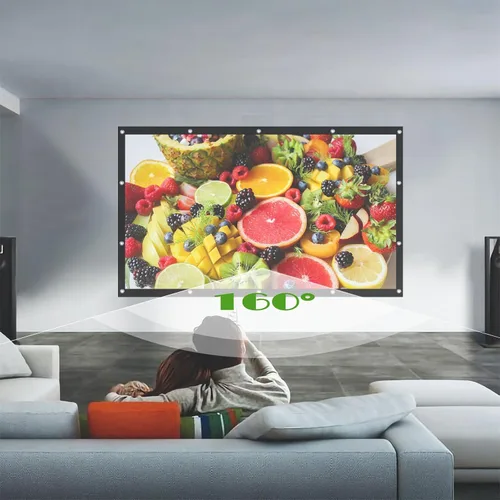 Miniatura 6 de Pantalla para proyector de 60 pulgadas, portátil, para interior y exterior, 16:9, plegable, sin arrugas, 1.1 GAIN, 160° de visualización, compatible
