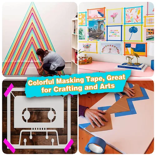 Miniatura 8 de EDSRDRUS Cinta Fina para Pintores 1/8, 1/4, 1/2 pulgada de Ancho Cinta para Pintor Cinta de Pintura, Cinta de Enmascarar, Cinta de Rayas, Cinta