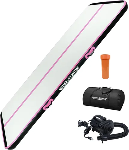 Miniatura 7 de Alfombrilla inflable para gimnasia Pista de aire para volteretas con bomba eléctrica para gimnasio en casa, yoga, animación, equipo de gimnasia