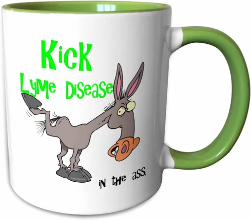 Miniatura 8 de 3dRose dooni diseños causa conciencia cinta diseños Kick Lyme Enfermedad en el Ass – La Conciencia Cinta causa Diseño – Tazas, Negro/Blanco