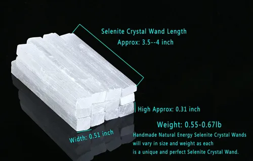 Miniatura 4 de MAIBAOTA Varita de cristal de selenita de 4 pulgadas, palitos de selenita de cristales a granel, placa de carga de selenita para reiki, suministros