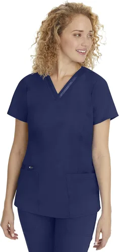 Miniatura 8 de Healing Hands Scrubs Top 3 bolsillos con cuello en V 2278 Jasmin para mujer, Azul (Aqua Mist)