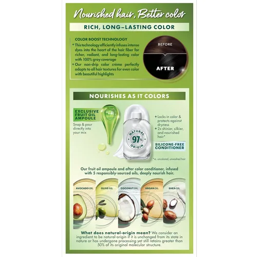 Miniatura 10 de Garnier Color de Cabello Nutrisse Crema Nutritiva, 10 Negro (Regaliz) Tinte Permanente para el Cabello, 1 Unidad (El Empaque Puede Variar)