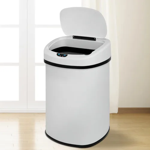 Bote de basura automático de 13 galones para cocina, fácil de limpiar, de acero inoxidable de 50 L, sensor de movimiento cepillado, impermeable, con