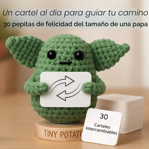 Miniatura 4 de Regalos de Star Wars Crochet positivo Baby Yoda hecho a mano con 30 afirmaciones divertidas Regalo para cumpleaños, graduación Regalo